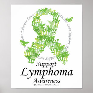 Lymfkörtelcancerfjärilsband Poster