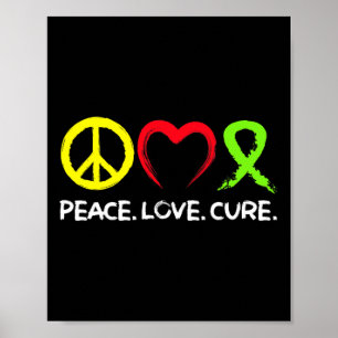 Lymfom Awareness Peace Kärlek Cure Poster