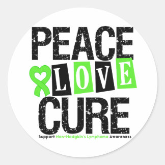 Lymfom Awareness Peace Kärlek Cure Runt Klistermärke