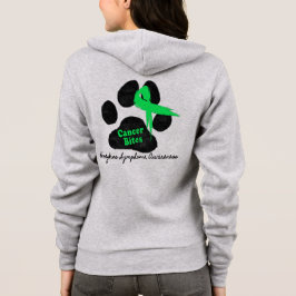 Lymfom Cancer Band Paw Print Stöd Zip Tee