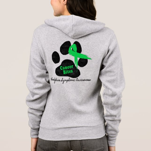 Lymfom Cancer Band Paw Print Stöd Zip Tee (Baksida)