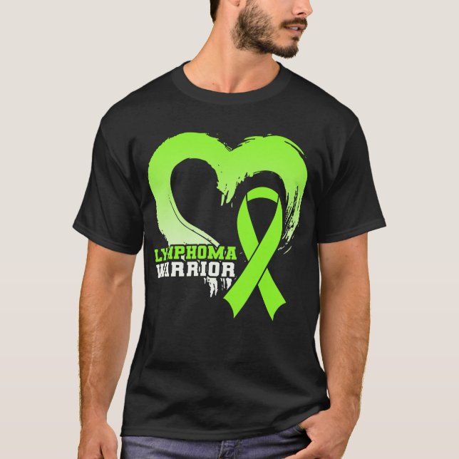 Lymfom Warrior Awareness Heart T Shirt (Framsida)