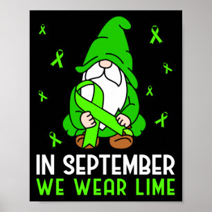 Lymfomamedvetenhet i september vi Bära Lime Gnome Poster