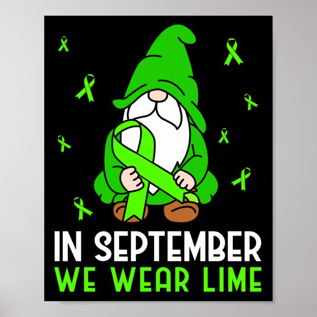 Lymfomamedvetenhet i september vi Bära Lime Gnome Poster (Framsidan)