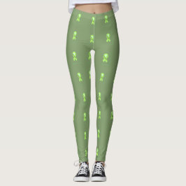 Lymfommedvetenhet - Hyllning med grönt band Leggings