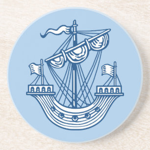 Lymphad (Heraldic Frakt) - Indigo Stil Blue Underlägg