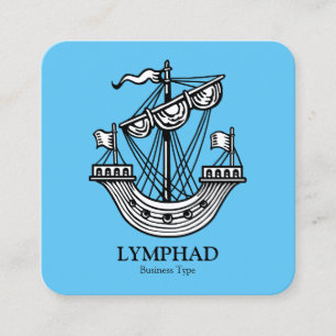 Lymphad (Heraldic Frakt) - svart på Himlar Blue Fyrkantigt Visitkort