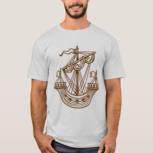 Lymphad (Heraldic Frakt) - Walnut T-Shirt (Framsida)