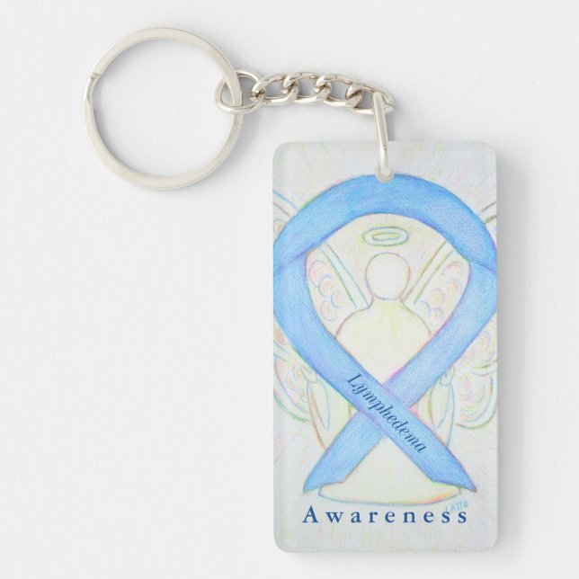 Lymphedema Angel Awareness Ribbon Keychain (Framsidan)