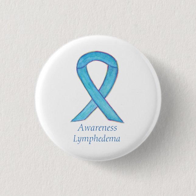 Lymphedema Awareness Ribbon Art Anpassningsbar Pin Knapp (Framsida)