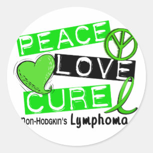 Lymphoma Awareness Non-Hodgkins Peace KÄRLEK CURE Runt Klistermärke