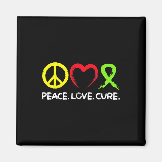 Lymphoma Awareness Peace Love Cure  Magnet (Framsidan)