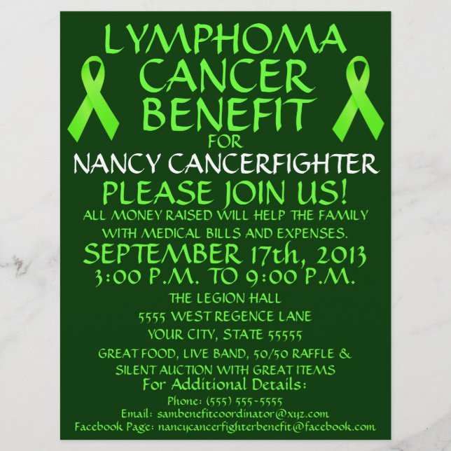 Lymphoma Cancer Benefit Flyer (Framsidan)