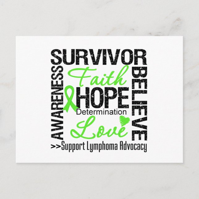 Lymphoma Cancer Survivors Motto Vykort (Framsida)