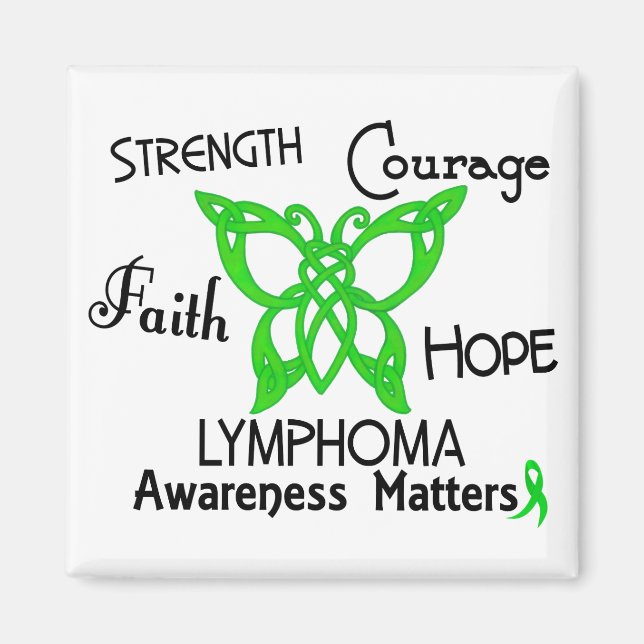 Lymphoma Celtic Butterfly 3 Magnet (Framsidan)