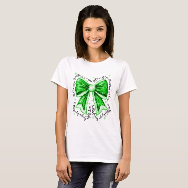 Lymphoma Cure jul Bow Shirt T (Hel framsida)