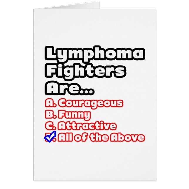 Lymphoma Fighter Quiz Hälsningskort (Framsidan)