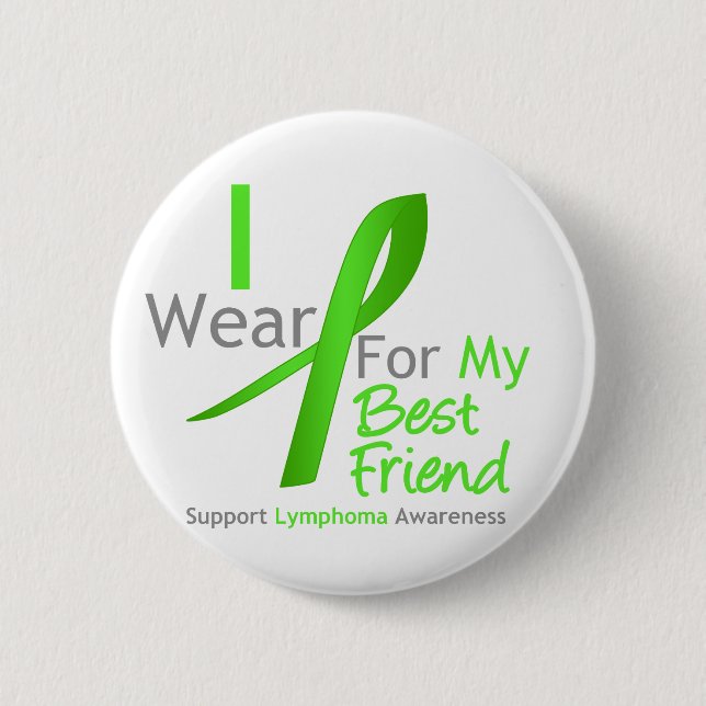 Lymphoma I Bära Lime Green för min bästa vän Knapp (Framsida)