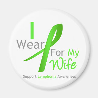 Lymphoma I Bära Lime Green för min fru Magnet