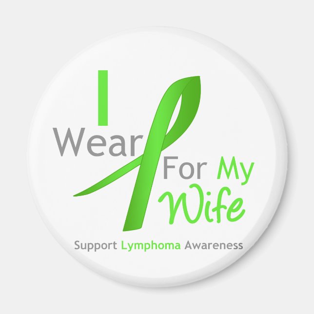 Lymphoma I Bära Lime Green för min fru Magnet (Framsidan)
