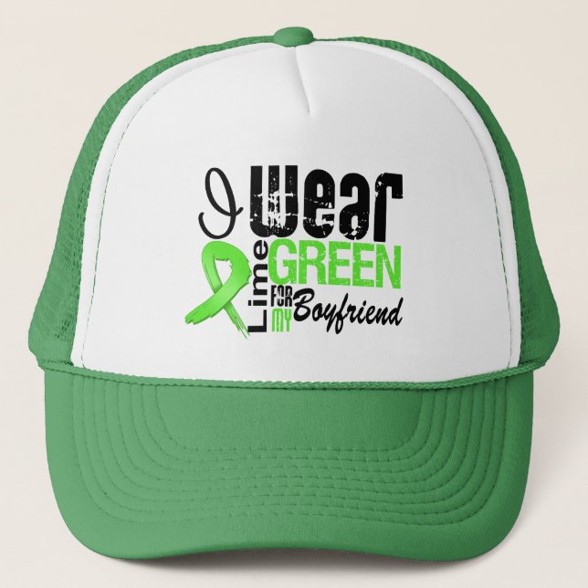 Lymphoma I Bära Lime Green Ribbon BOYFRIEND Truckerkeps (Framsida)