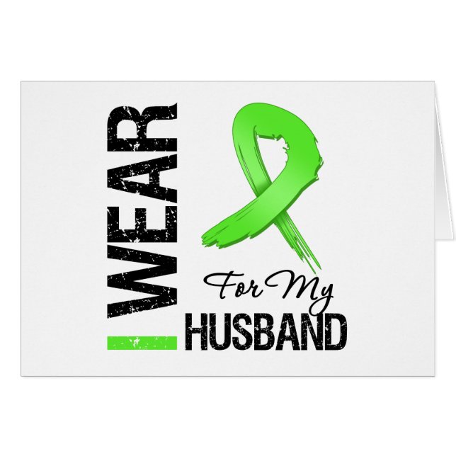Lymphoma I Bära Lime Green Ribbon for My Make Hälsningskort (Framsidan Horizontal)