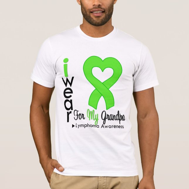 Lymphoma Lime Green Heart Support Grandpa Tröja (Framsida)
