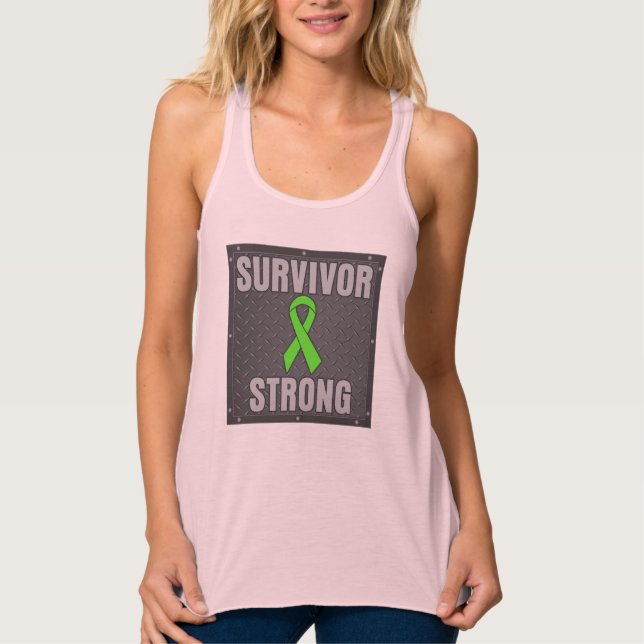 Lymphoma Survivor Strong Linne Med Racerback (Framsida)