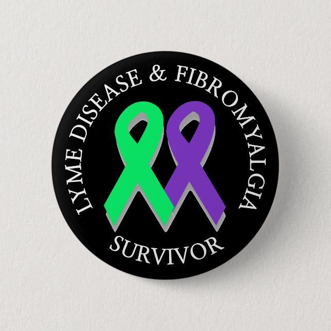 Lymsjuka och Fibromyalgiöverlevande knapp (Framsida)