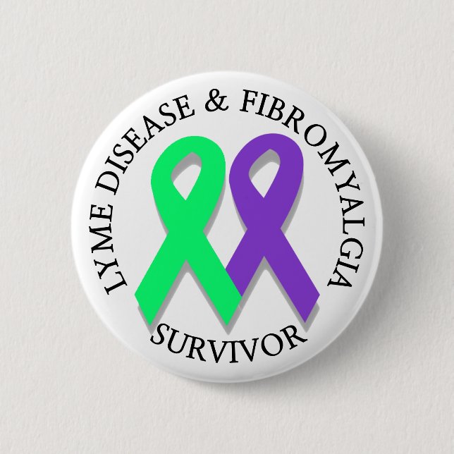 Lymsjuka och Fibromyalgiöverlevnadsknapp Knapp (Framsida)
