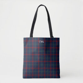 Lynch Klan Tartan Navy Blue Play Monogram Tygkasse