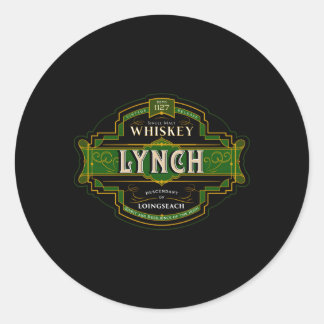 Lynch Whiskey Old Irish Family Namn Whisky Brands Runt Klistermärke