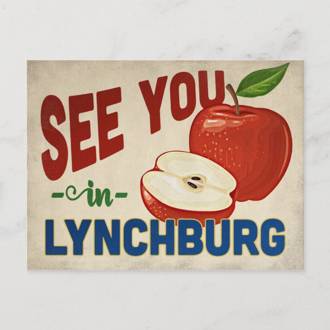 Lynchburg Virginia Apple - Vintage resor Vykort (Framsida)