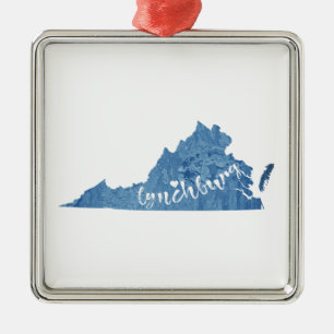 Lynchburg Virginia Wood Grain Julgransprydnad Metall