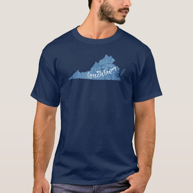 Lynchburg Virginia Wood Grain T Shirt (Framsida)