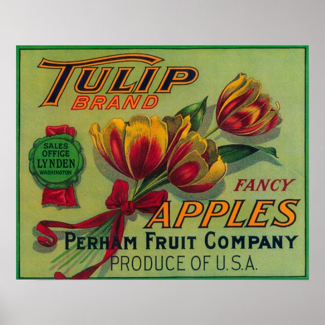 Lynden, WashingtonTulip Apple Låda-etikett Poster (Framsidan)