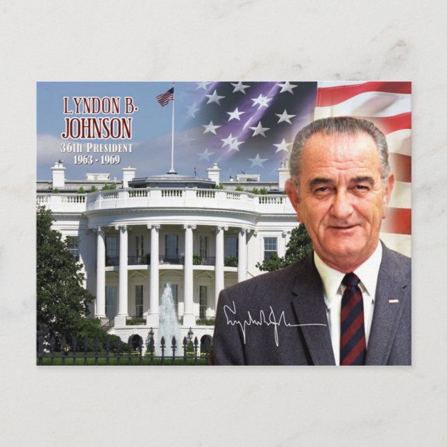 Lyndon B. Johnson - 36:e presidenten i USA Vykort (Framsida)