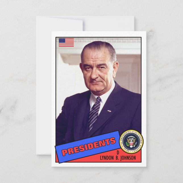 Lyndon B. Johnson Baseball Card (Framsida)