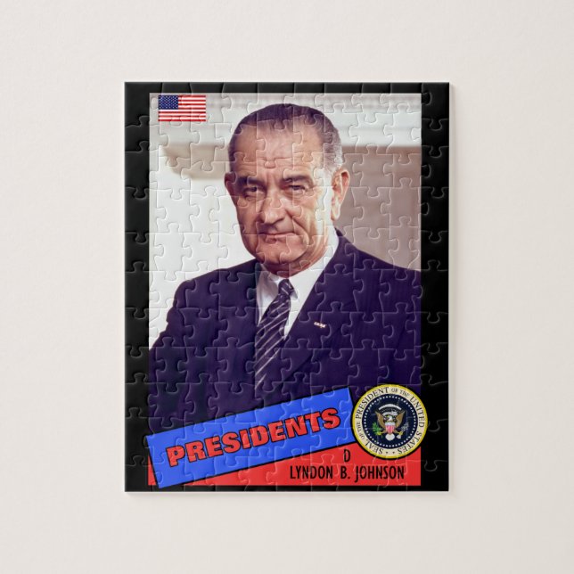 Lyndon B. Johnson Baseball Card Pussel (Vertikal)