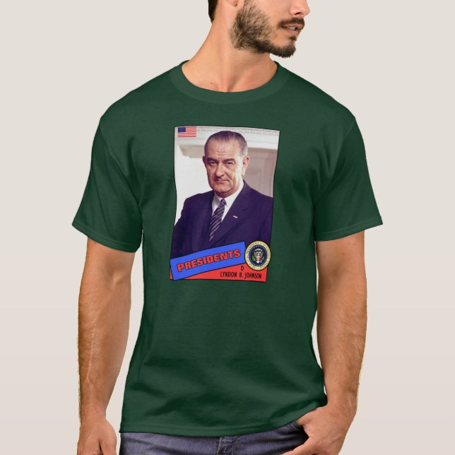 Lyndon B. Johnson Basebollkort T-shirt (Framsida)
