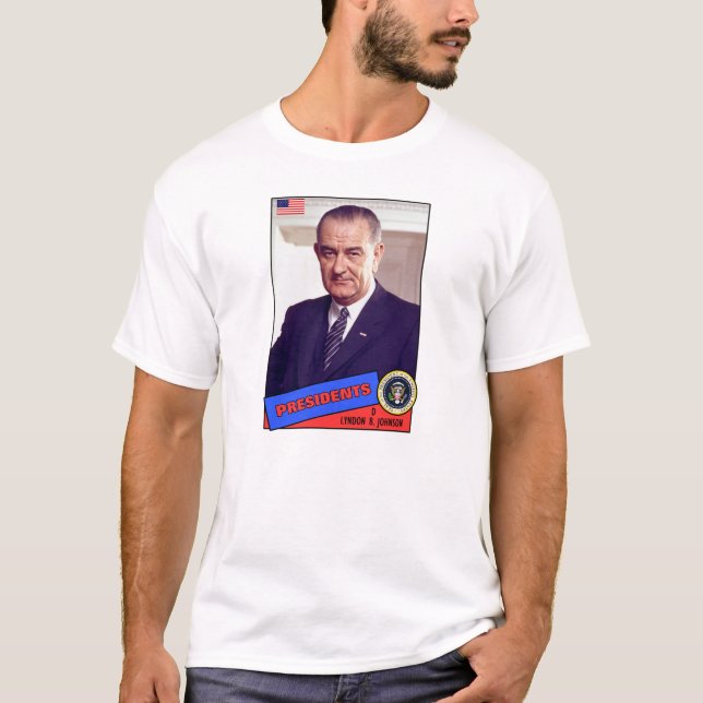 Lyndon B. Johnson Basebollkort T Shirt (Framsida)