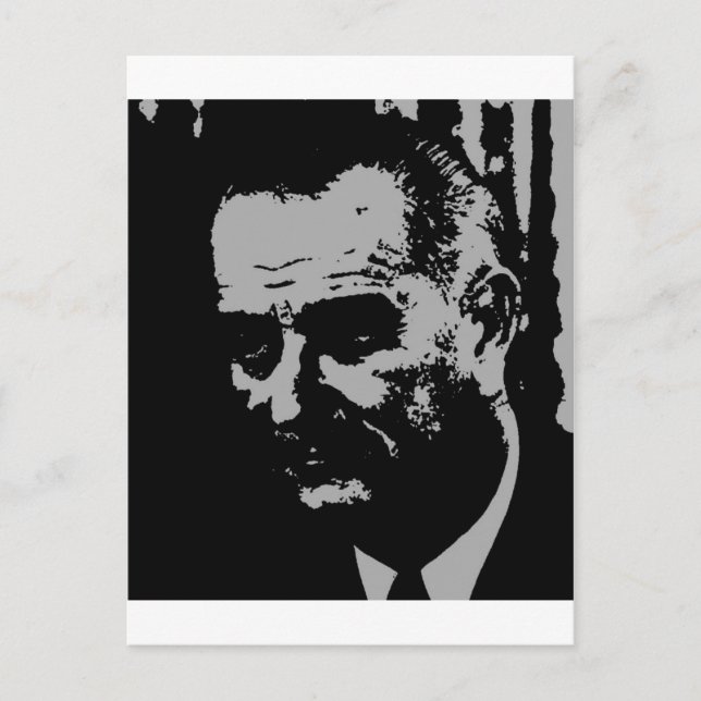 Lyndon B. Johnson silhouette Vykort (Framsida)