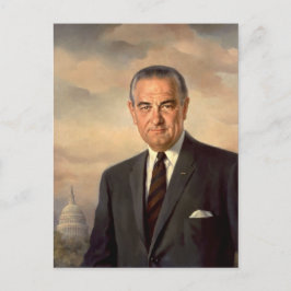 Lyndon Johnson Officiell Porträtt Vykort