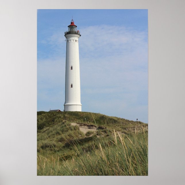 Lyngvig Fyr, Lighthouse, Ringkobing, Danmark Poster (Framsidan)