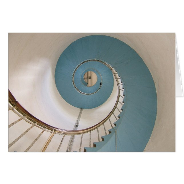 Lyngvik Lighthouse Spiral-trappkort Hälsningskort (Framsidan Horizontal)