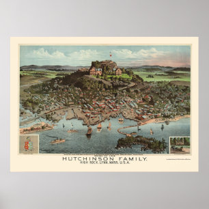 Lynn, MORSA Panoramic Karta - 1881 Poster