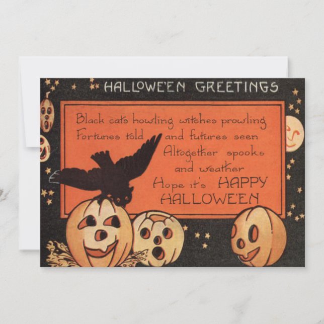 Lynnande Jack O Lantern Pumpa Uggla Mannen I Månen (Framsida)