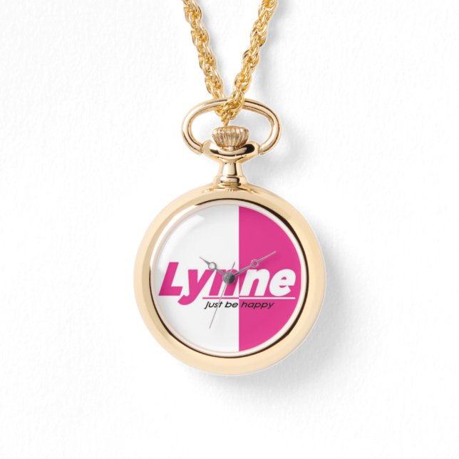 LYNNE BRAND Guld Necklace eWatch Watch Watch Armbandsur (Framsida)