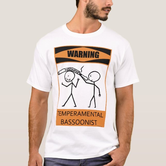Lynnig fagottspelare för varning tee shirt (Framsida)