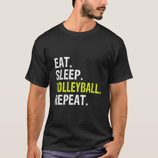 Lynnrik Ät Sväng Volleyball Repeat Gift T Shirt (Framsida)
